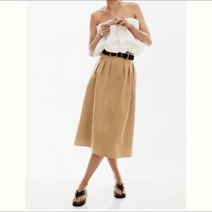 Anthropologie Corey Lynn Carter khaki pleated trouser skirt